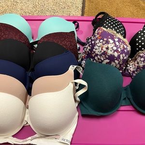 9 bras w/ 6 from Victoria Secret 34D